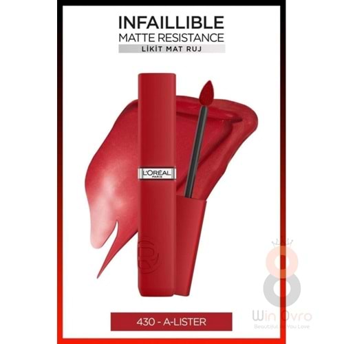 Loreal Paris Infaillible Matte Resistance Likit Mat Ruj - 430 A-Lister