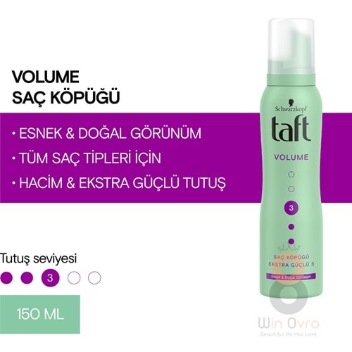 Taft Volume Saç Şekillendirici-hacim Verici 3 Saç Köpüğü 150 Ml