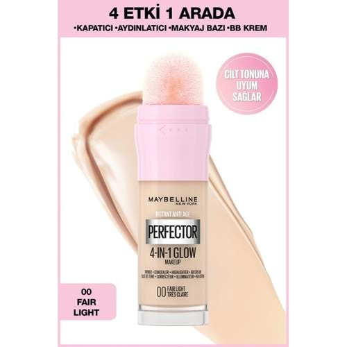 Maybelline New York Instant Perfector Glow 4 Etki 1 Arada Fondöten- 00 Fair Light 20 Ml