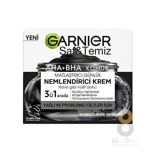 Garnier Saf ve Temiz Kömür Matlaştırıcı Günlük Nemlendirici Krem 50 ml