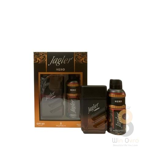 Jagler Hero Men Parfüm 90 ml. + Deodorant 150 ml Gift Set Kofre