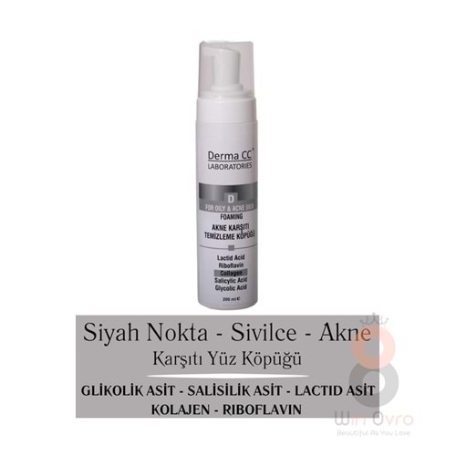 Derma CC Laboratories For Oıly & Acne Skın Foamıng - Akne Karşıtı Cilt Temizleme Köpüğü 200 Ml