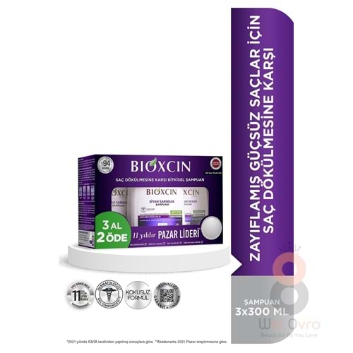 Bioxcin Siyah Sarımsak Şampuan 3x300 Ml - Saç Dökülmesi Şampuanı