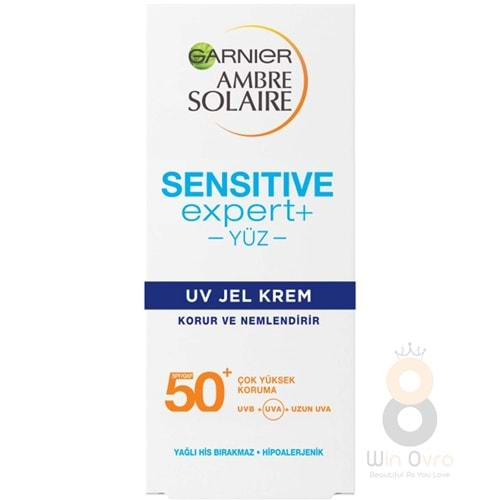 Garnier Ambre Solaire Sensitive Expert Gesicht Gel Creme SPF 50 Güneş Koruyucu 50ml