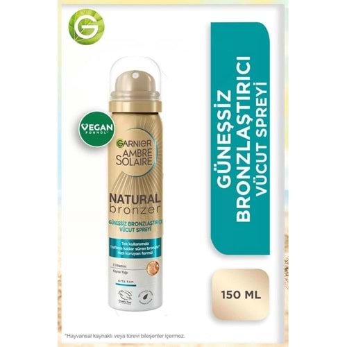Garnier Ambre Solaire Natural Bronzer Güneşsiz Bronzlaştırıcı Sprey 150ml