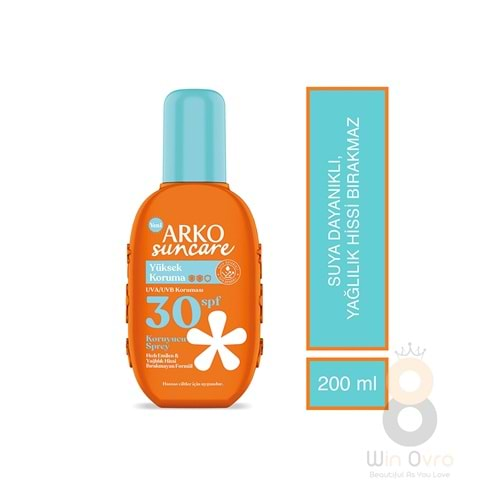 Arko Suncare Spf30 Yüksek Korumalı Vücut Güneş Spreyi 200 ml