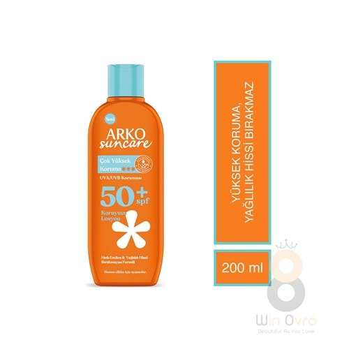 Arko Suncare Spf50 Çok Yüksek Korumalı Vücut Güneş Losyonu 200 ml