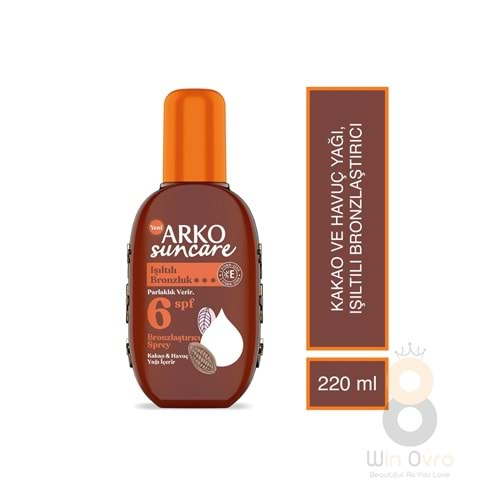 Arko Suncare Spf6 Bronzlaştırıcı Güneş Yağı Sprey 220 ml