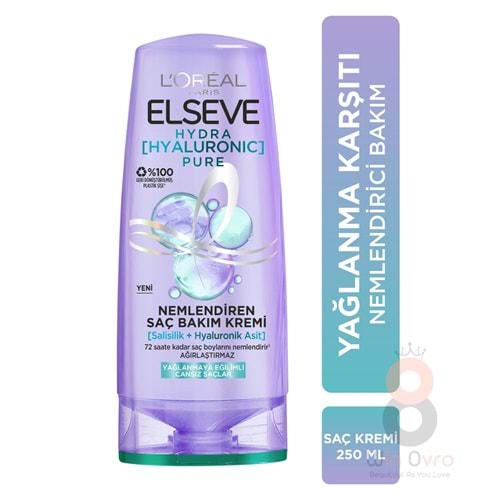 Loreal Paris Elseve Hydra [hyaluronic] Pure Salisilik Asit Içeren Yağlanma Karşıtı Nemlendirici Saç Kremi 250ml
