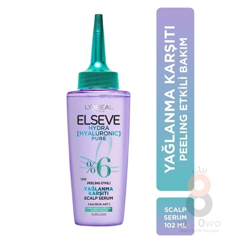 Loreal Paris Elseve Hydra[hyaluronic] Pure Salisilik Asit Içeren Yağlanma Karşıtı Peeling Etkili Saç Derisi Serumu 102ml