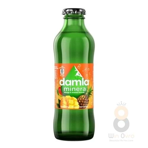 Damla Minera Mango ve Ananas Aromalı Doğal Zengin Mineralli Gazlı İçecek Şişe 200 ml.