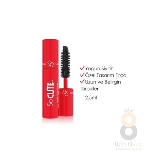 Golden Rose So Cute High Definition Volume Mascara - intense Black - Mini Maskara