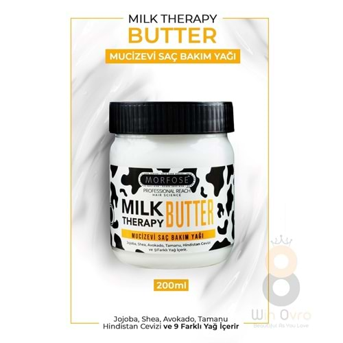 Morfose Milk Therapy Butter Oil Mucizevi Saç Bakım Yağı 200 ml - Saç Dökülmesi Önleyici, Besleyici, Onarıcı