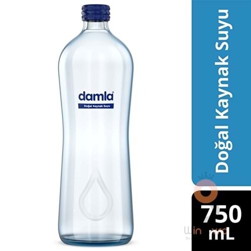 Damla Doğal Kaynak Cam Şişe Suyu 750 ml.