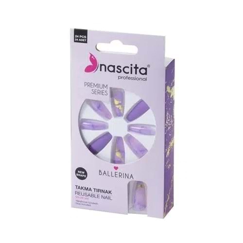 Nascita 24 Lü Renkli Takma Tırnak Ballerina