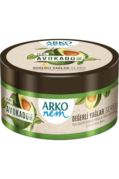 ARKO Nem Değerli Yağlar YENİ AVOKADO Yağı Krem 250 ml.