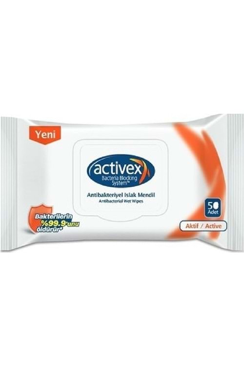 Activex Aktif Antibakteriyel 50 Yaprak Islak Mendil
