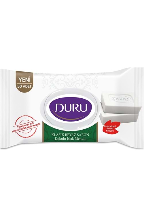 Duru Beyaz Sabun Kokulu Islak Mendil 50 Adet