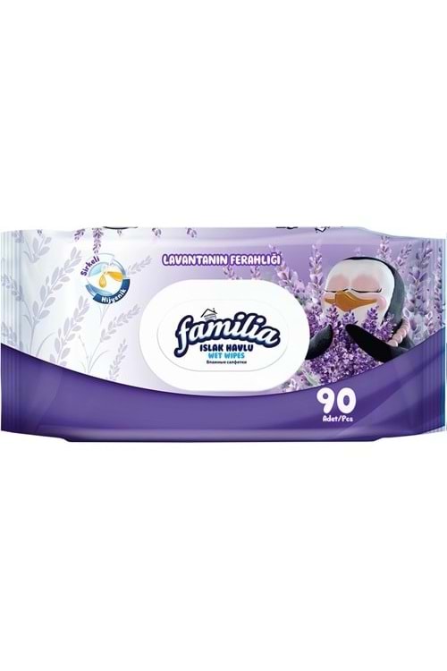 Familia Islak Havlu Mendil Lavantanın Ferahlığı 90 Yaprak Plastik Kapaklı Tekli Pk