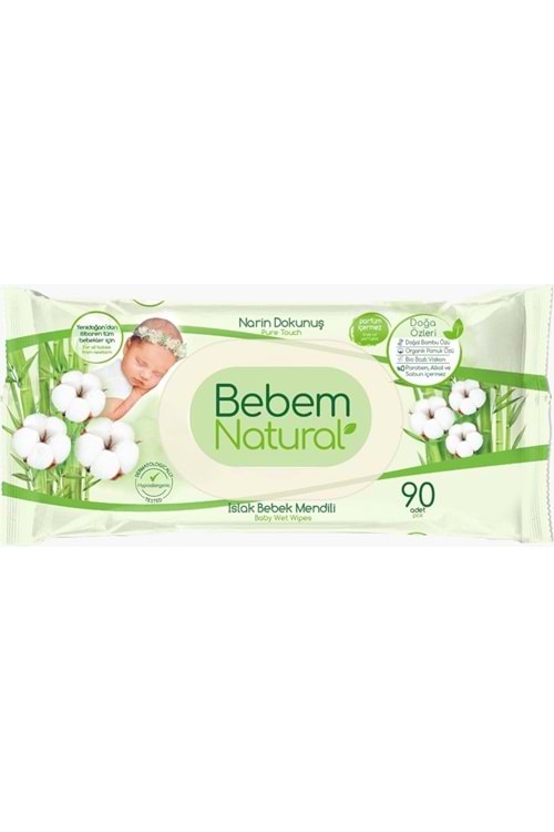 Bebem Natural Islak Bebek Mendili Narin Dokunuş 90 Yaprak Plastik Kapaklı