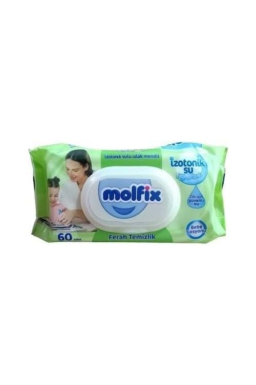 Molfix İzotonik Sulu Islak Mendil Ferah Bebek Temizlik Mendili 60 Yaprak