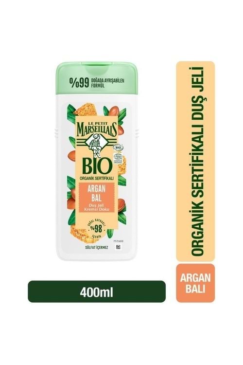 Le Petit Marseillais BIO Organik Sertifikalı Argan Balı Duş Jeli 400 ml