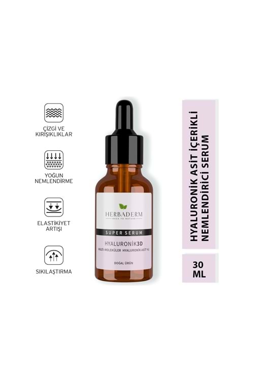 Herbaderm Süper Serum (Hyaluronik Asit 3D %1) Nemlendirici 30 Ml