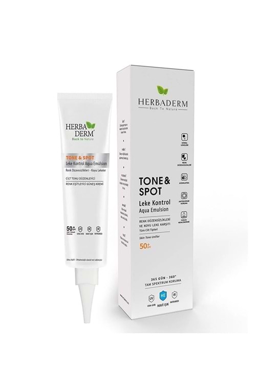 Herbaderm Tone & Spot Tam Spekt Koruma Koyu Leke Karşıtı Ve Renk Düzen Renksiz