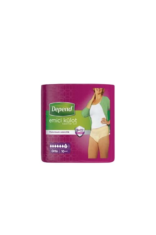 Depend Emici Külot Orta Boy Kadınlar İçin 10 Adet