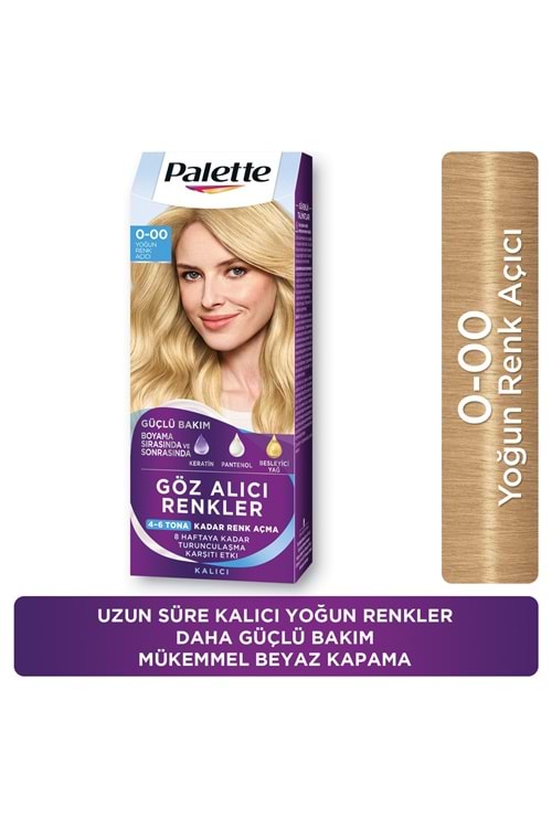 Palette Göz Alıcı Renkler Saç Boyası 0-00 Yoğun Renk Açıcı Süper Açık Sarı