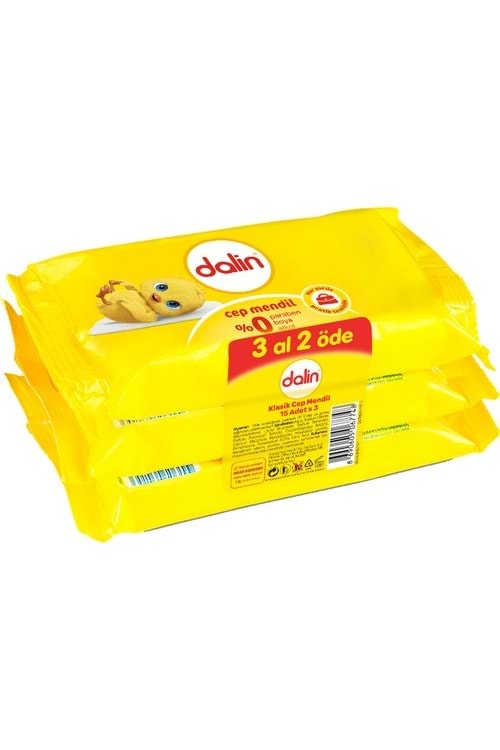 Dalin Cep Mendil Klasik Feneksi Etanolsüz 3 x 15