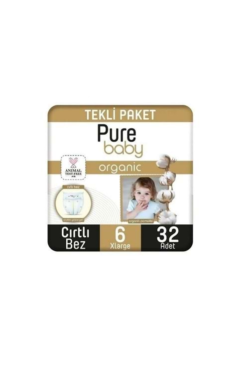 Pure Baby Bebek Bezi Pamuklu 6 No Xl 32 Adet