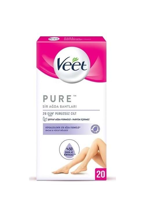 Veet Pure Hipoalerjenik Sir Ağda Bandı Bacak & Vücut Bölgesi 20'li