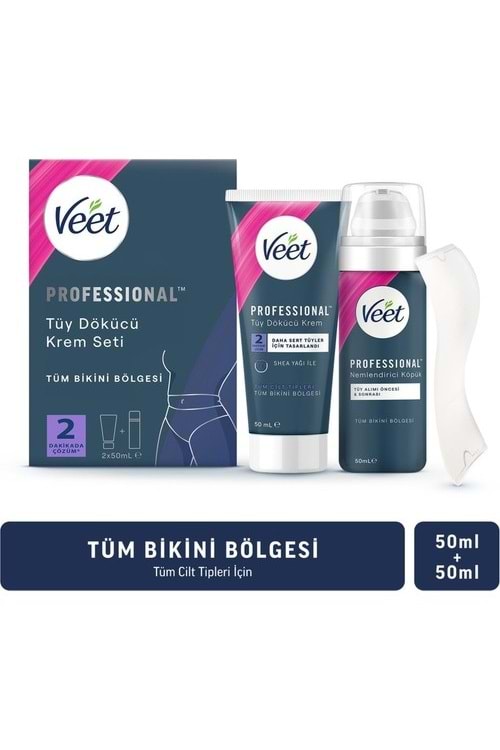 Veet Professional Bikini Bölgesi Tüy Dökücü Krem Seti 50 Ml+50 ml