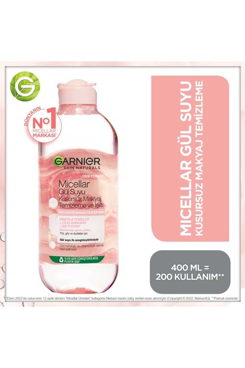 Garnier Micellar Gül Suyu Kusursuz Makyaj Temizleme & Işıltı 400 ml