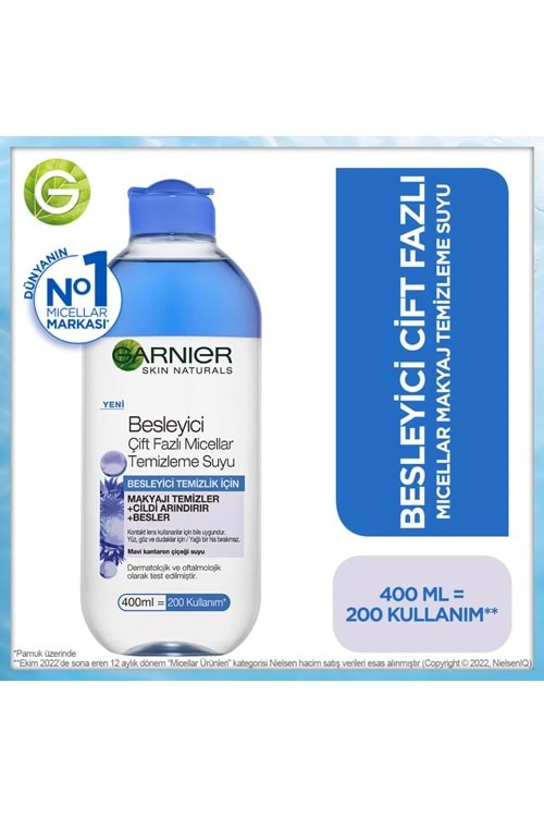 Garnier Besleyici Çift Fazlı Micellar Temizleme Suyu 400 ml
