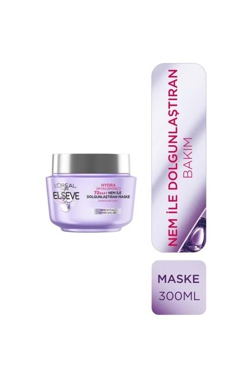 Loreal Paris Elseve Hydra [hyaluronic] 72 Saat Nem ile Dolgunlaştıran Maske 300ML