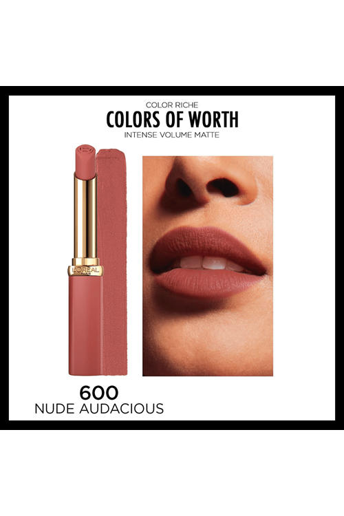 Loreal Paris Color Riche Colors of Worth Intense Volume Matte Ruj 600 Nude Audacious