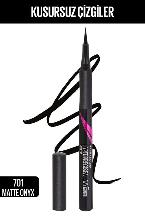 Maybelline New York Siyah Eyeliner - Hyper Precise All Day Eyeliner Matte Black
