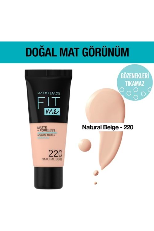 Maybelline New York Fit Me Matte Fondöten 220 Natural Beige