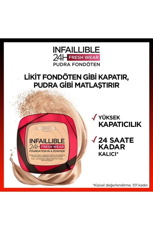 Loreal Paris Infaillible 24H Fresh Wear Pudra Fondöten 40 Cashmere 260