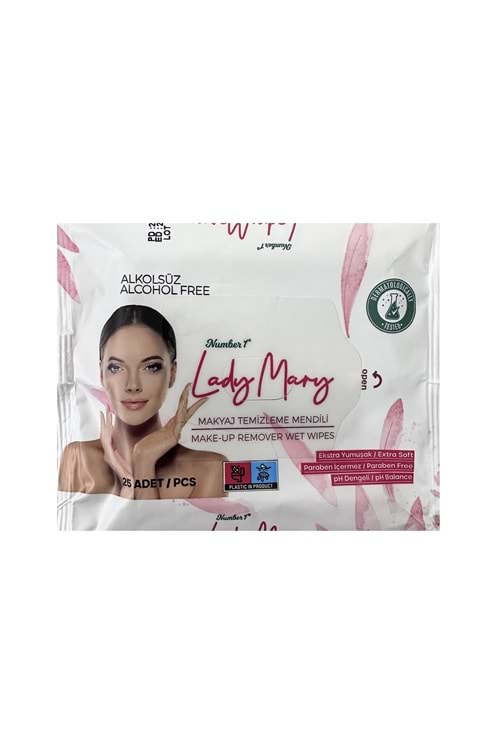 Lady Mary Makyaj Temizleme Mendili 25li.