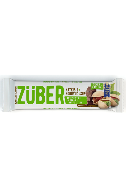 Züber Antep Fıstıklı Ve Kakaolu Doğal Meyve Tatlısı 40 gr