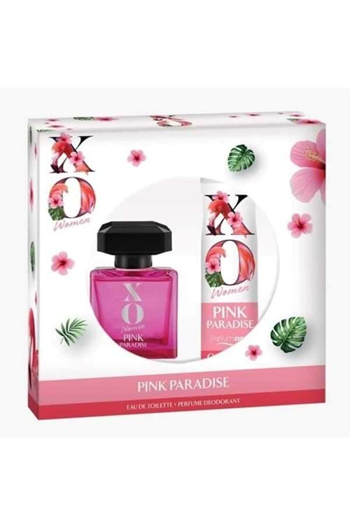 Xo Women Pink Paradise Kadın Parfüm Edt 100 Ml + Deodorant 125 Ml Set