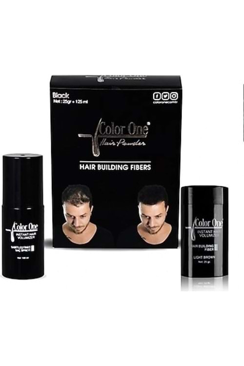 Color One Dolgunlaştırıcı Saç Fiberi (25 gr + Sprey) Kahve