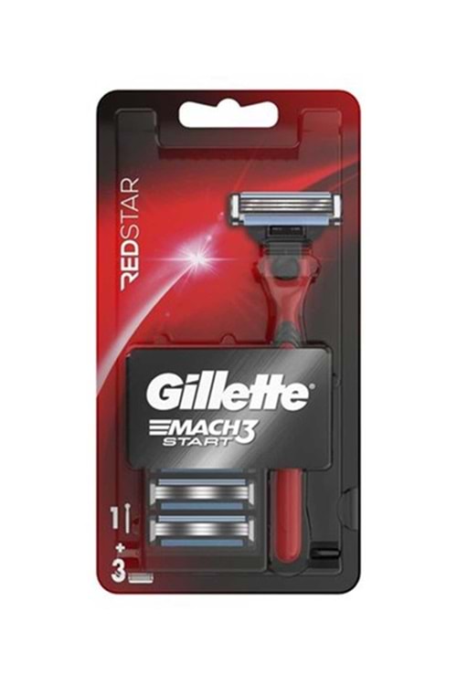 Gillette Mach 3 Start Tıraş Makinesi + 3 Yedek Bıçak Redstar