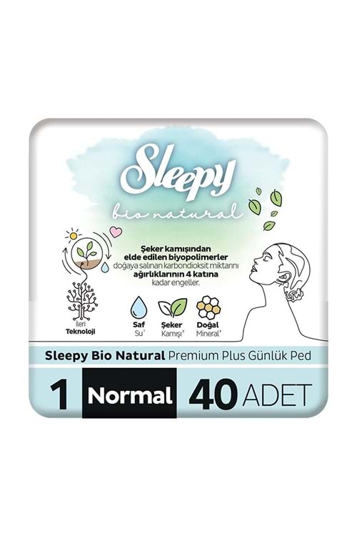 Sleepy Bio Natural Premium Plus Günlük Ped Normal 40 Adet