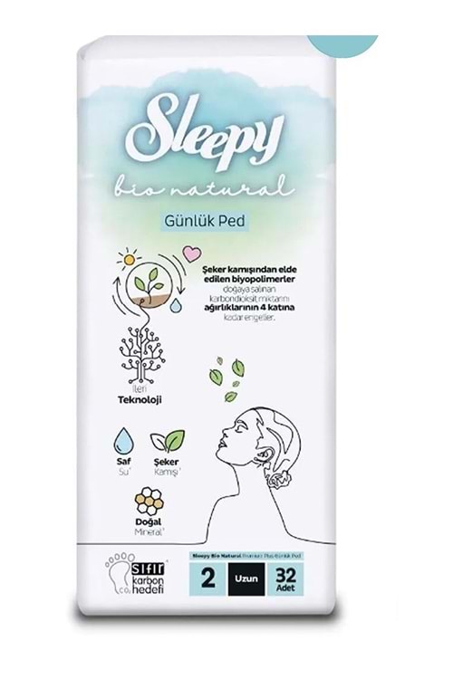 Sleepy Bio Naturel Günlük Ped Normal 32 Adet