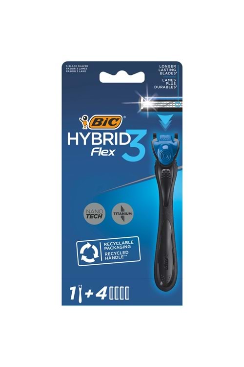 Bic Flex 3 Erkek Tıraş Bıçağı 1 Sap + 4 Başlık