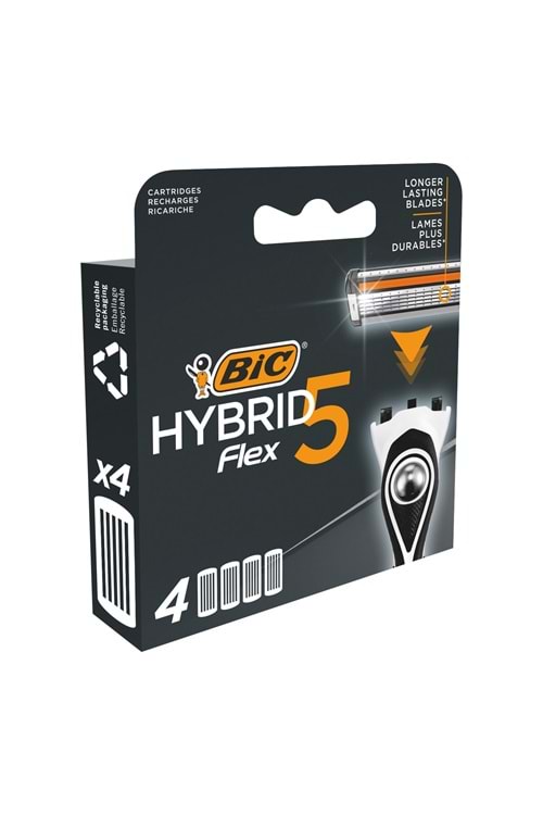 Bic Flex 5 Hybrid Yedek Tıraş Bıçağı Kartuşu 4'lü Kutu (5 Bıçak)